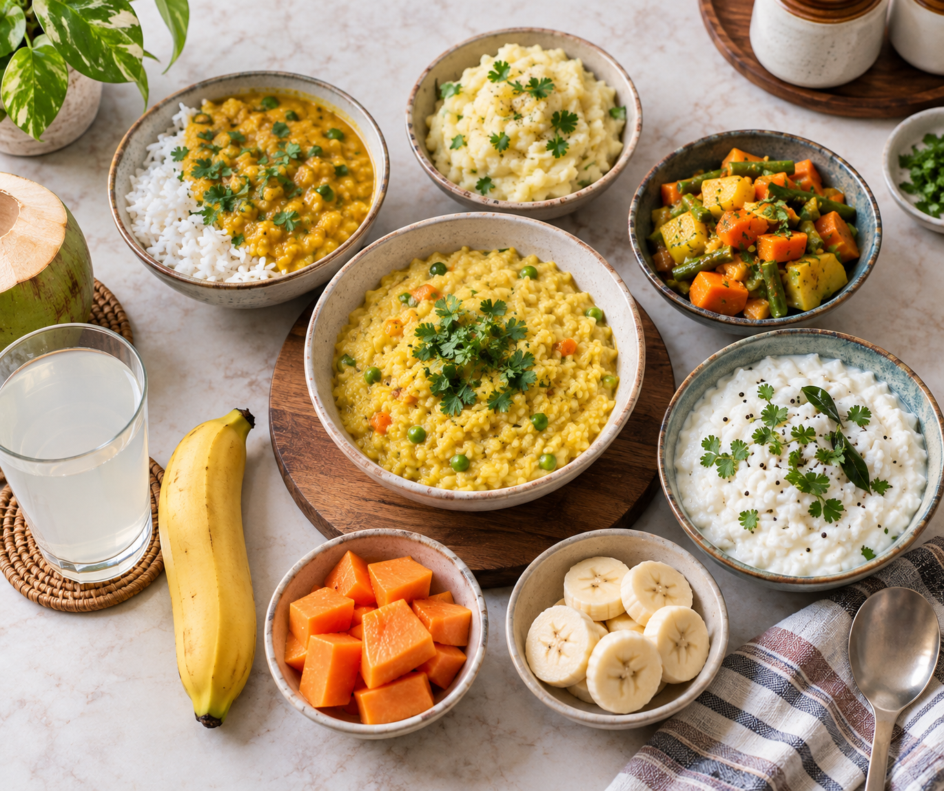 Balanced Indian soft-food meal for braces